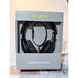 Heyday Wired Over-Ear Headphones with Microphone Black 3.5mm Jack New in Box